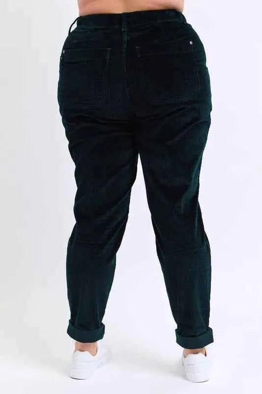 Judy Blue Full Size High Waist Corduroy Cuffed Jogger Plus Size