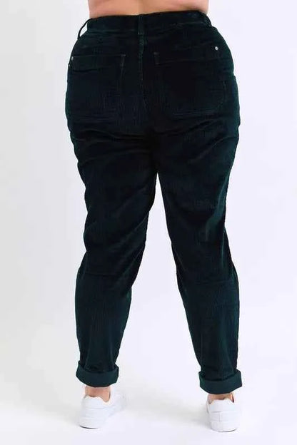 Judy Blue Full Size High Waist Corduroy Cuffed Jogger Plus Size