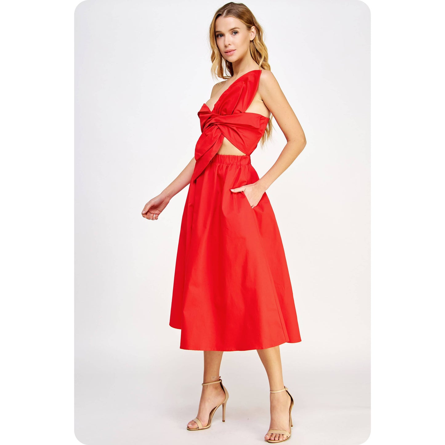 Red Knotted Bow Dress