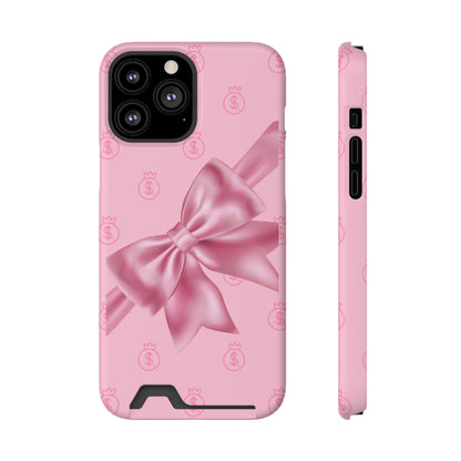Money and Bows Phone Case with Card Holder - The Eggy's store