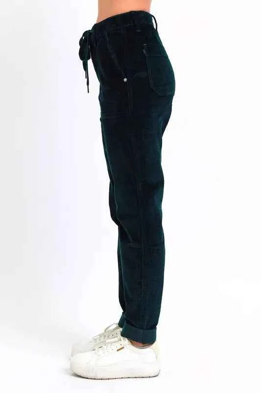 Judy Blue Full Size High Waist Corduroy Cuffed Jogger Plus Size