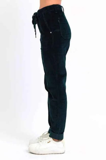 Judy Blue Full Size High Waist Corduroy Cuffed Jogger Plus Size