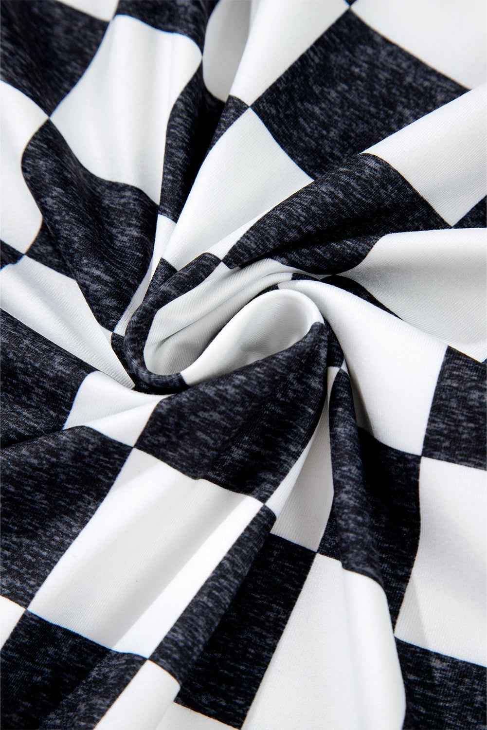 Checker Side Slit High Waist Midi Skirt