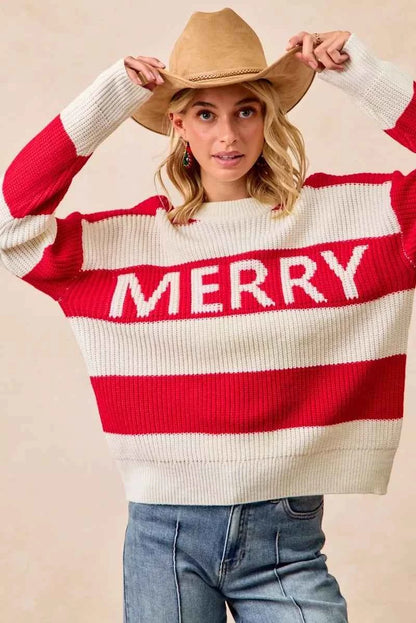 BiBi Christmas Merry Lettering Women's Sweater