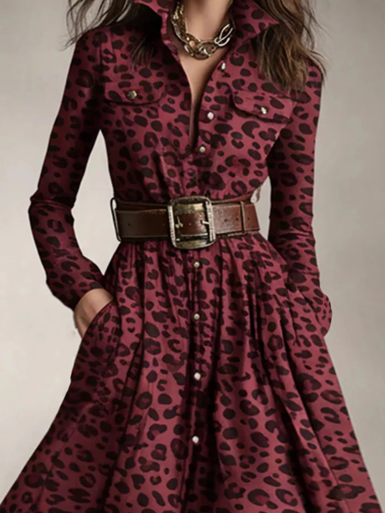Plaid Button Front Maxi Dress