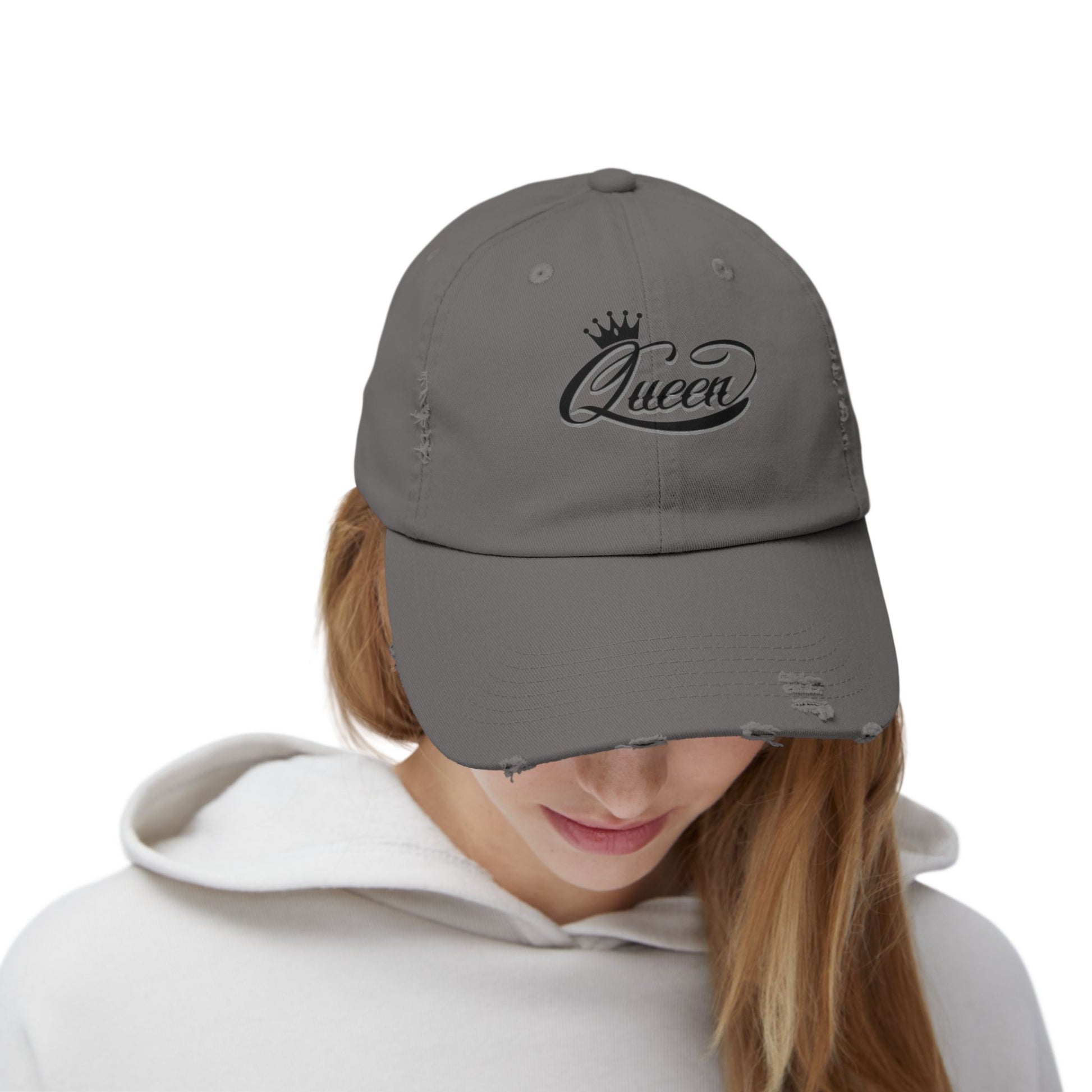 Distressed Queen Cap - Vintage Style Unisex Baseball Hat, Hip Hop Headgear & Streetwear Fashion Accessory - The Eggy's store