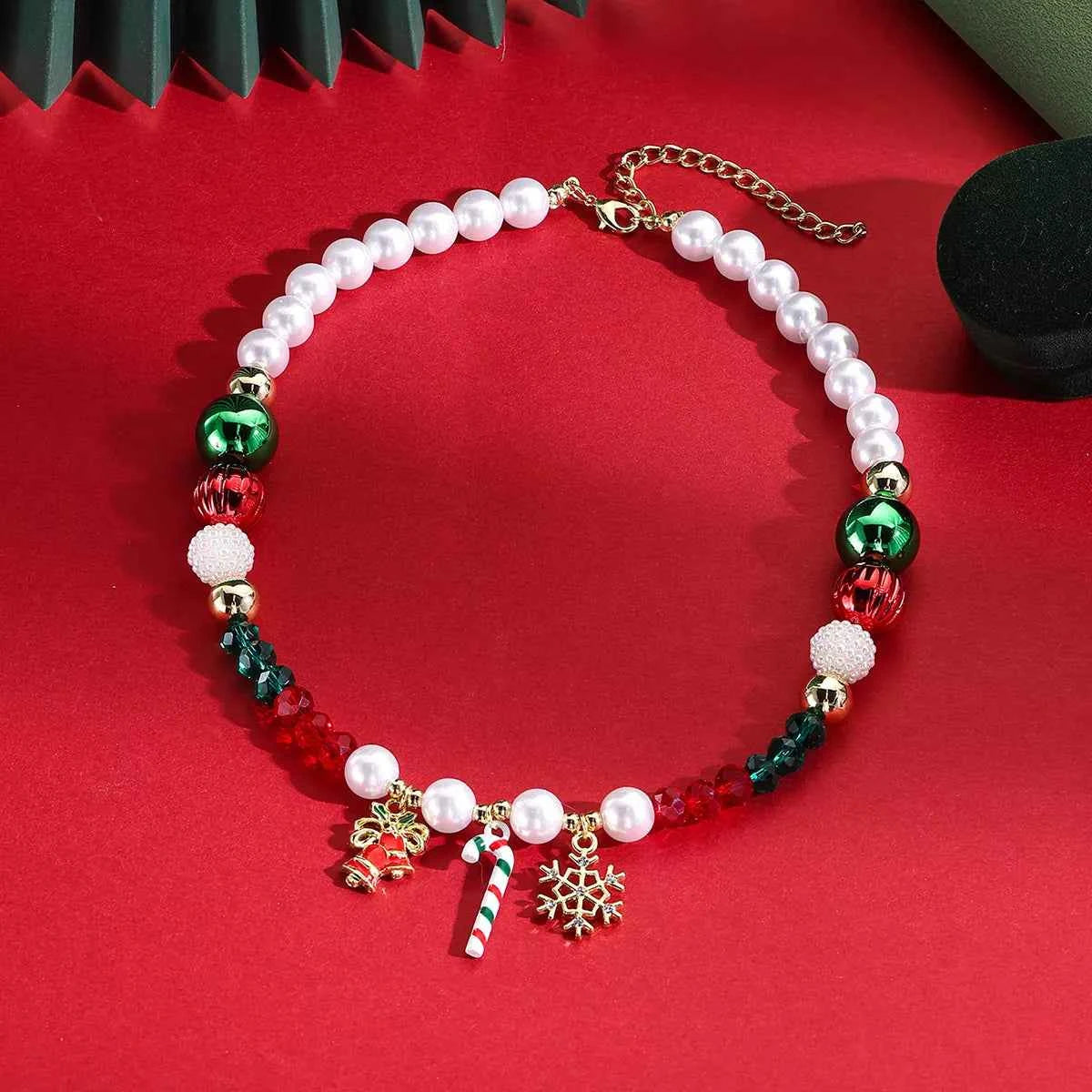 Christmas Acrylic Bead Charm Necklace