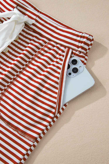 Stripe Top and Pants Christmas Lounge Set