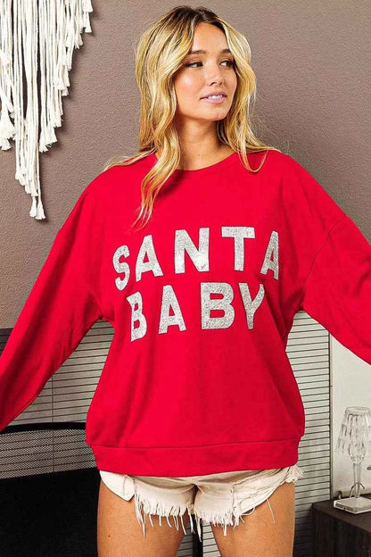 BiBi Santa Baby Lettering Christmas Sweatshirt