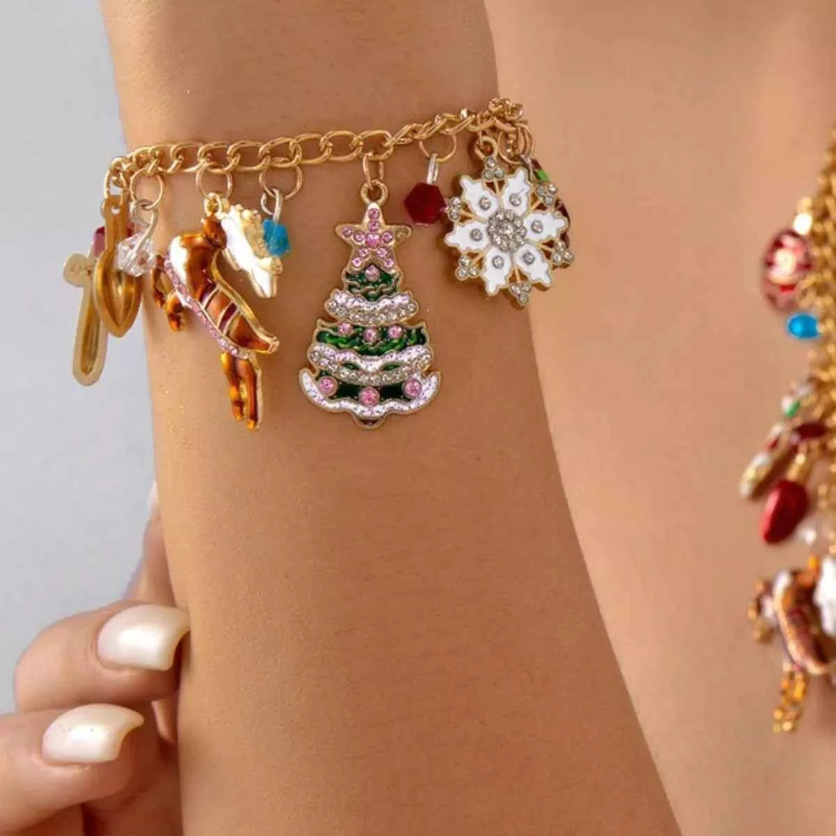 18K Gold-Plated Christmas Charm Bracelet