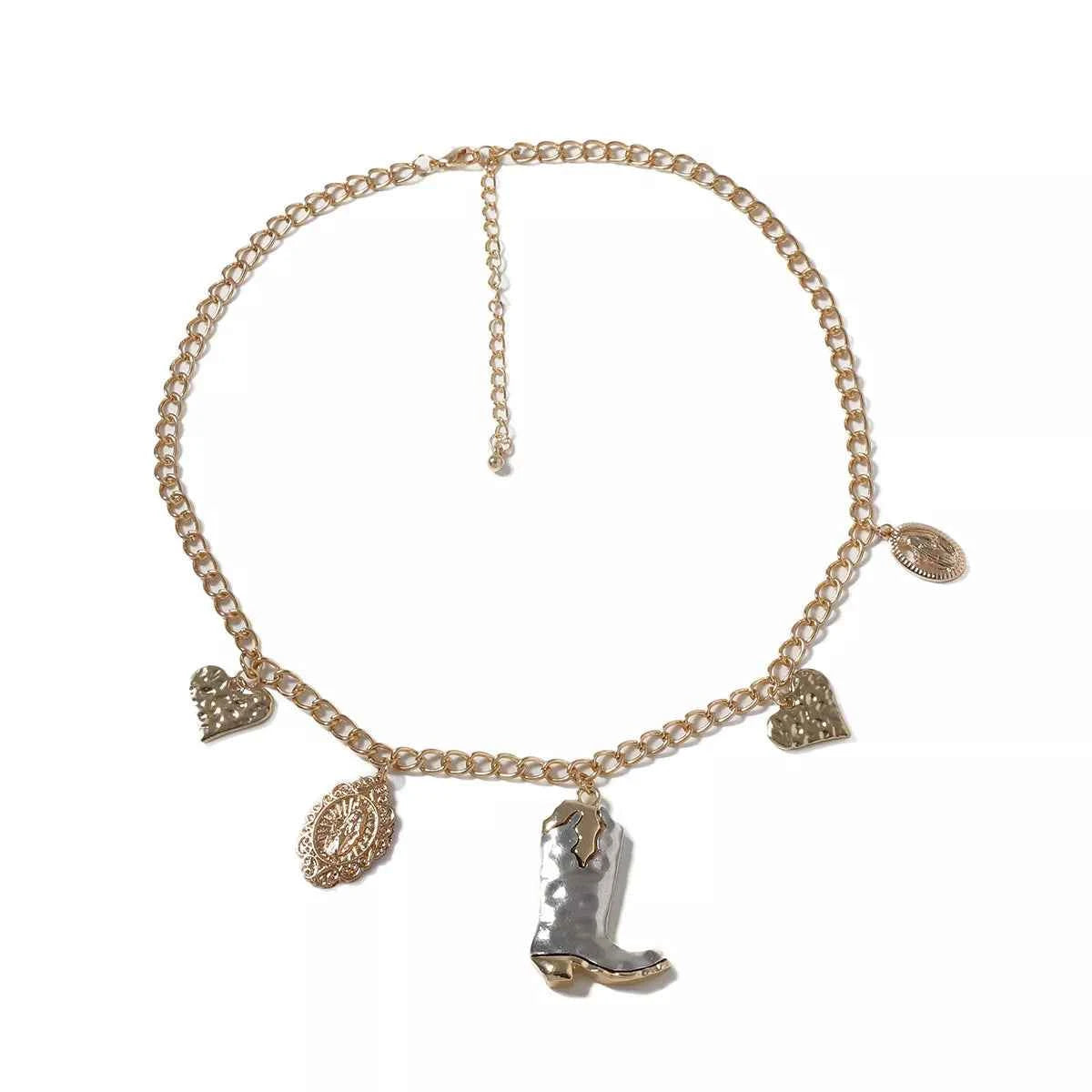 18K Gold-Plated Boots Charm Necklace