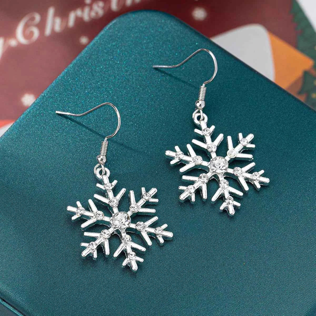 Christmas Snowflake Dangle Earrings