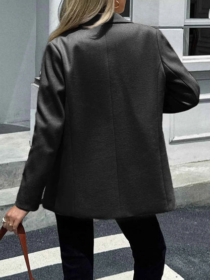 Lapel Collar Button Up Blazer