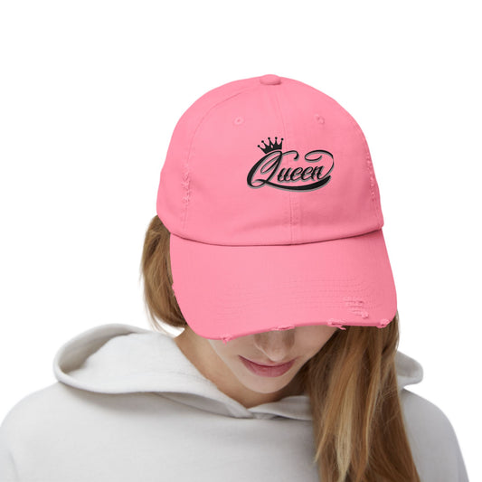 Distressed Queen Cap - Vintage Style Unisex Baseball Hat, Hip Hop Headgear & Streetwear Fashion Accessory - The Eggy's store