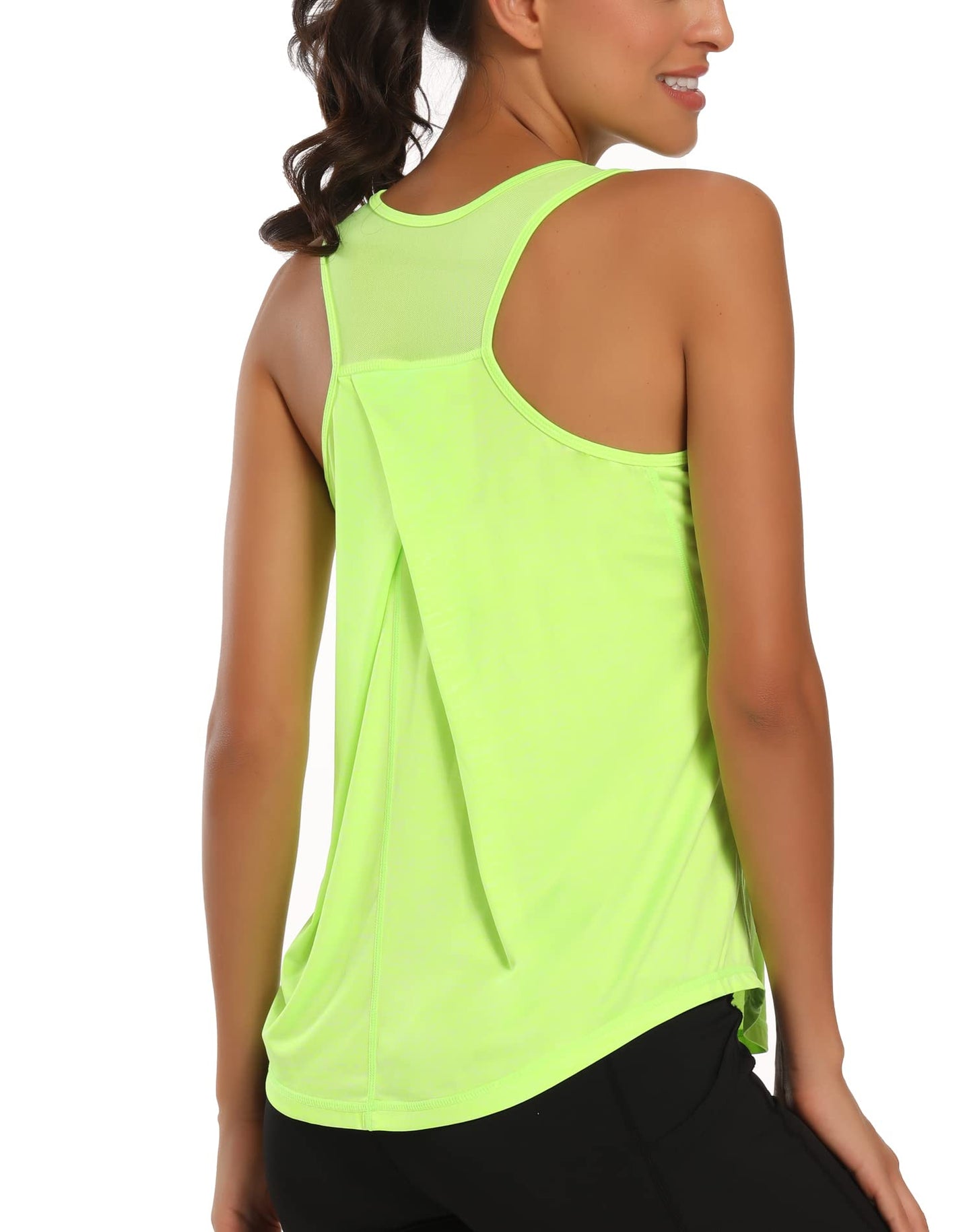 Women's Workout Tank Tops for Women Racerback Tank Tops Mesh Yoga Shirts Athletic Running Tank Tops Sleeveless Gym Clothes Orange