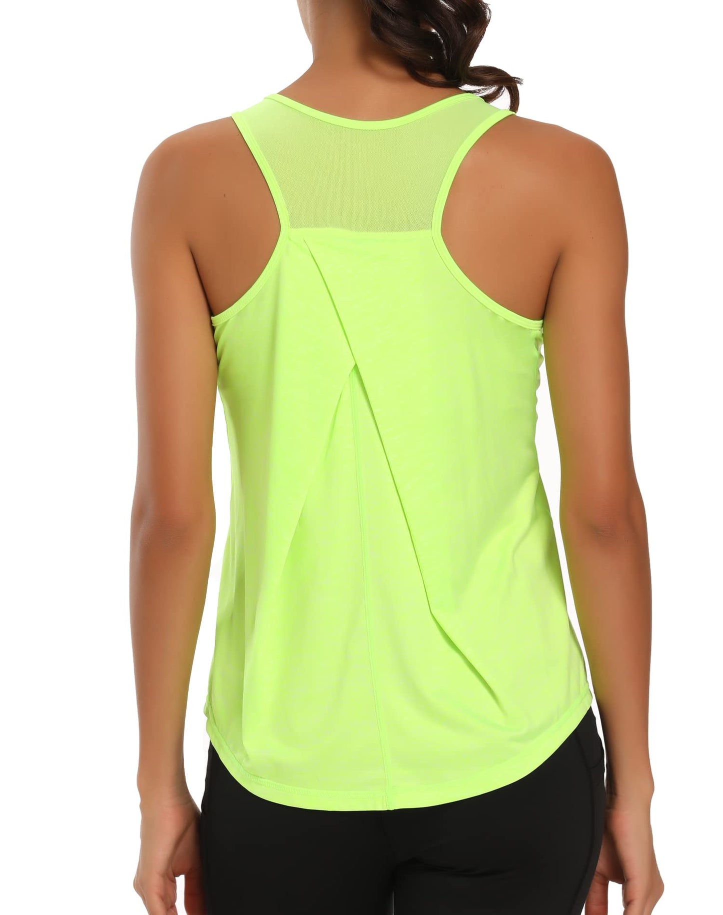 Women's Workout Tank Tops for Women Racerback Tank Tops Mesh Yoga Shirts Athletic Running Tank Tops Sleeveless Gym Clothes Orange