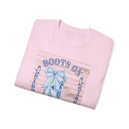 Western Song Cowboy Women's T-Shirt, Boots Graphic T-Shirt, Rural Lifestyle Top, Country Music Concert Apparel, Vintage Ranch Style Shirt - The Eggy's store