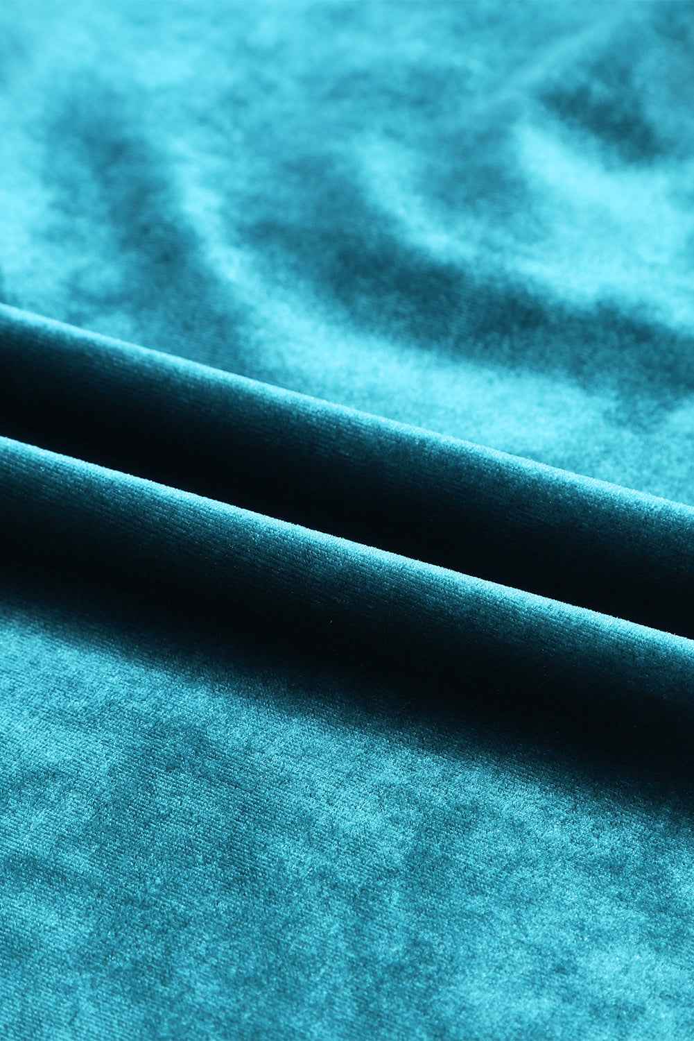 Green Frilled Neck Buttoned Front Velvet Wome Top