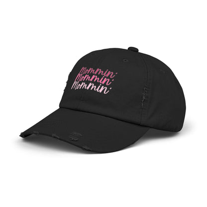 Mommin' Unisex Distressed Cap - Fun Gift for Moms, Trendy Summer Hat, Everyday Wear, Parenting Gift, Casual Cap - The Eggy's store