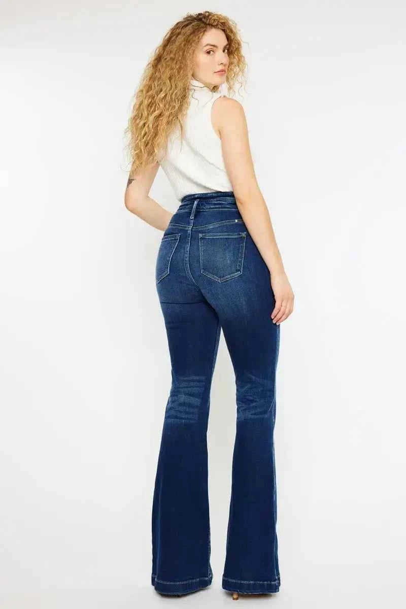 Button Fly Kancan High Rise Flare Jeans