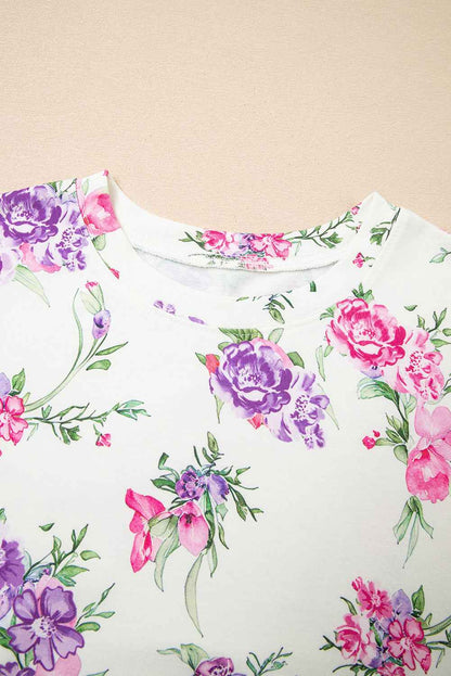 Floral Pullover and Drawstring Lounge Set