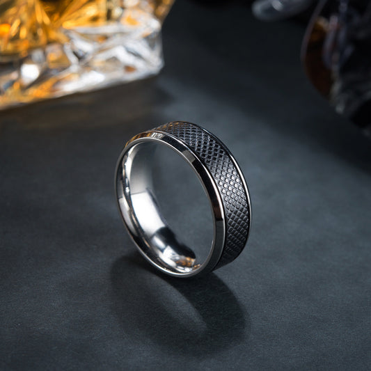 Mens Black Titanium Steel Ring | Durable & Stylish Black Titanium Steel Ring