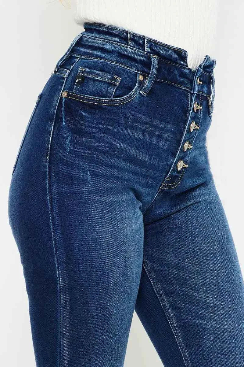 Button Fly Kancan High Rise Flare Jeans