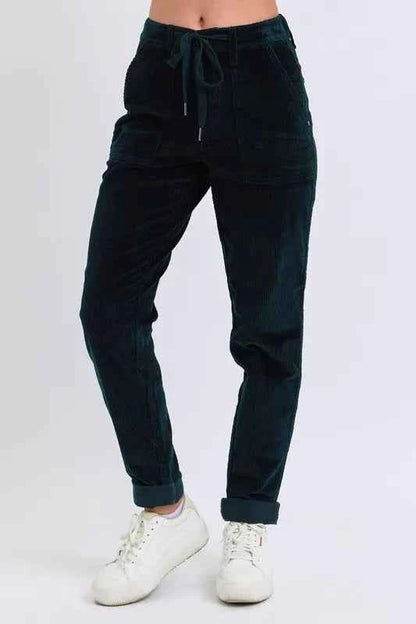 Judy Blue Full Size High Waist Corduroy Cuffed Jogger Plus Size