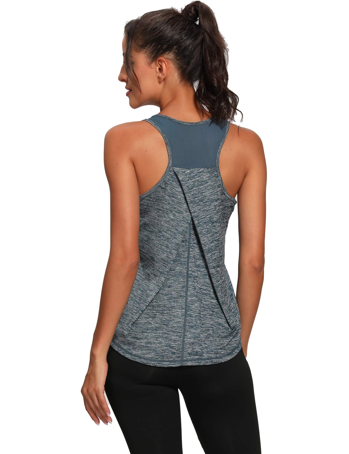 Women's Workout Tank Tops for Women Racerback Tank Tops Mesh Yoga Shirts Athletic Running Tank Tops Sleeveless Gym Clothes Orange