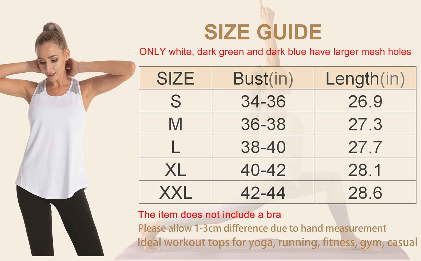 Women's Workout Tank Tops for Women Racerback Tank Tops Mesh Yoga Shirts Athletic Running Tank Tops Sleeveless Gym Clothes Orange