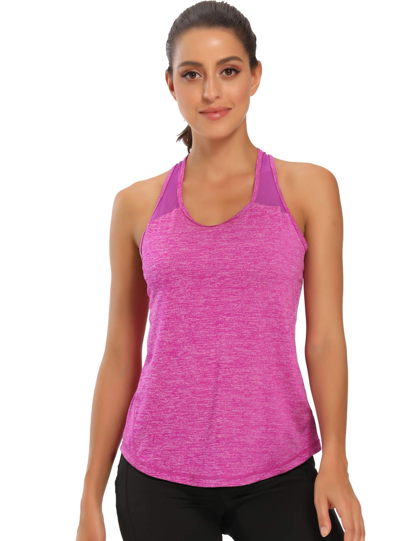 Women's Workout Tank Tops for Women Racerback Tank Tops Mesh Yoga Shirts Athletic Running Tank Tops Sleeveless Gym Clothes Orange