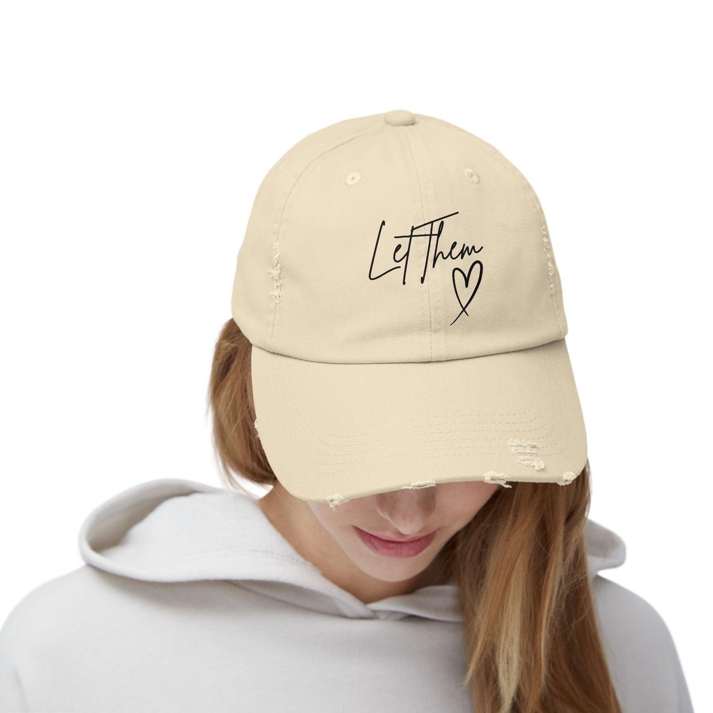 Let Them Distressed Hat Design - Unique Distressed Hat Design