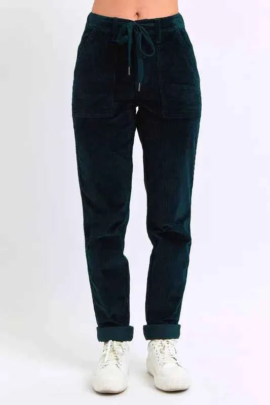 Judy Blue Full Size High Waist Corduroy Cuffed Jogger Plus Size