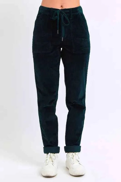 Judy Blue Full Size High Waist Corduroy Cuffed Jogger Plus Size