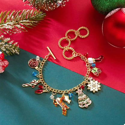 18K Gold-Plated Christmas Charm Bracelet
