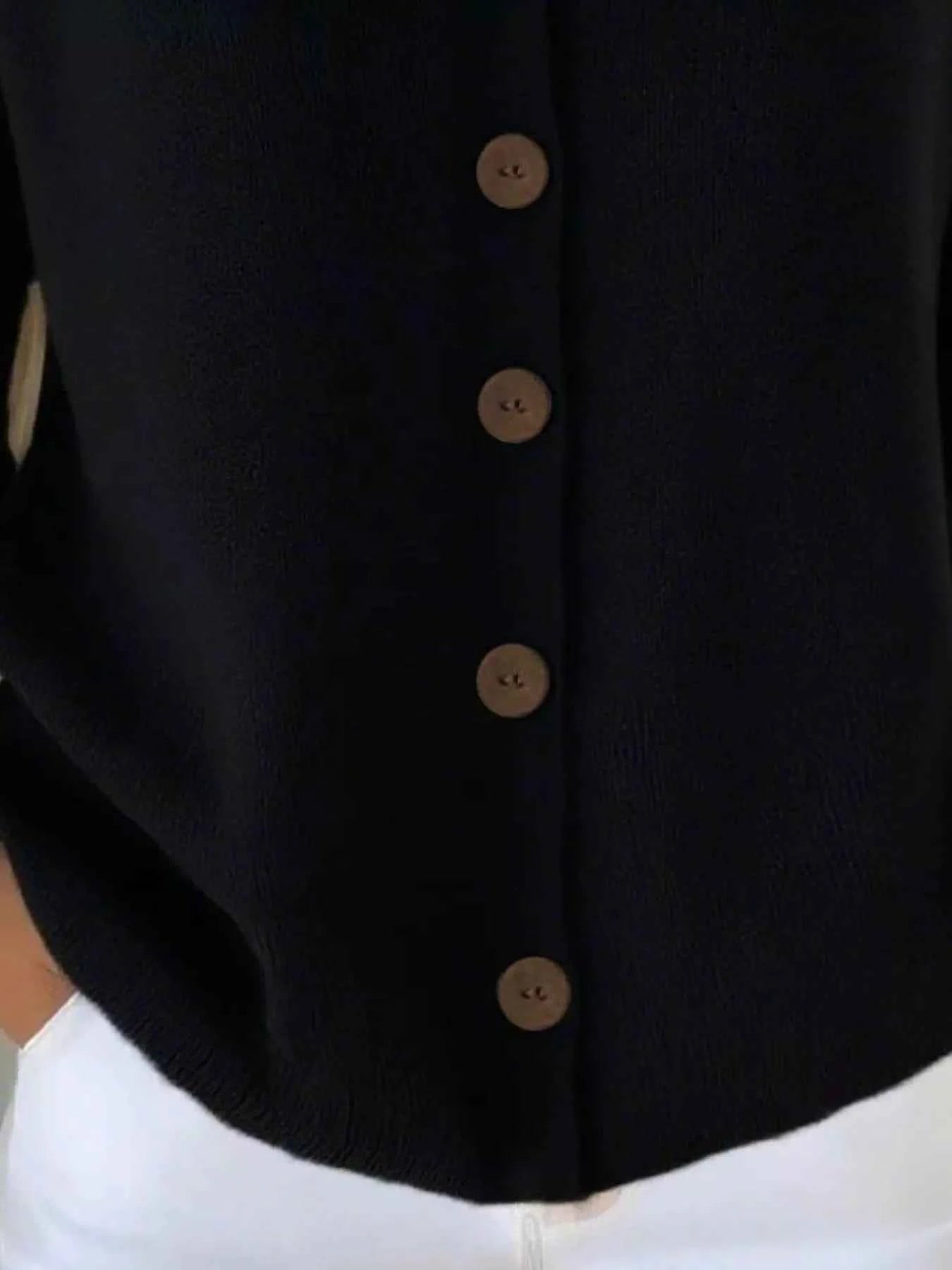 Full Size V-Neck Button-Down Knit Sweater Plus Size