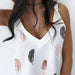 Ladies' V-neck Camisole - Feather Print Fashionable Versatile Casual Blouse