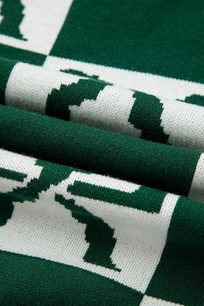 Checker Bow Crewneck Sweater