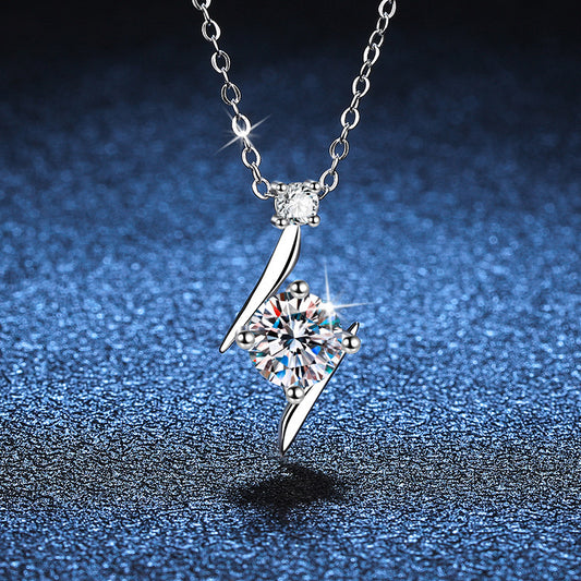 S925 Sterling Silver Moissanite Necklace Clavicle Chain