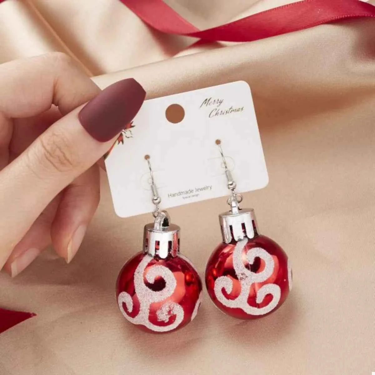 Christmas Ball Drop Earrings