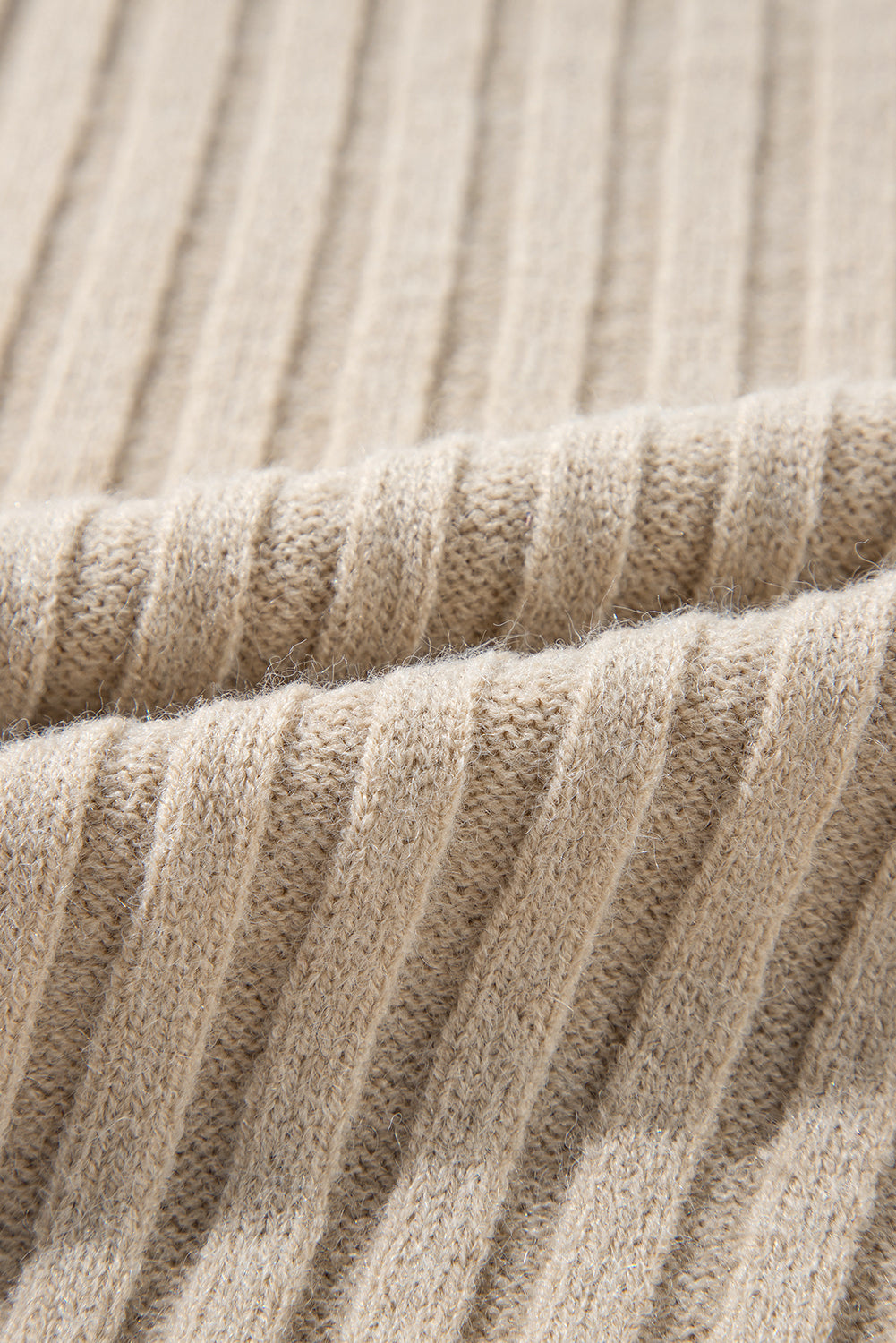 Khaki Cable Knit Colorblock Crew Neck Drop Shoulder Sweater - The Eggy's store