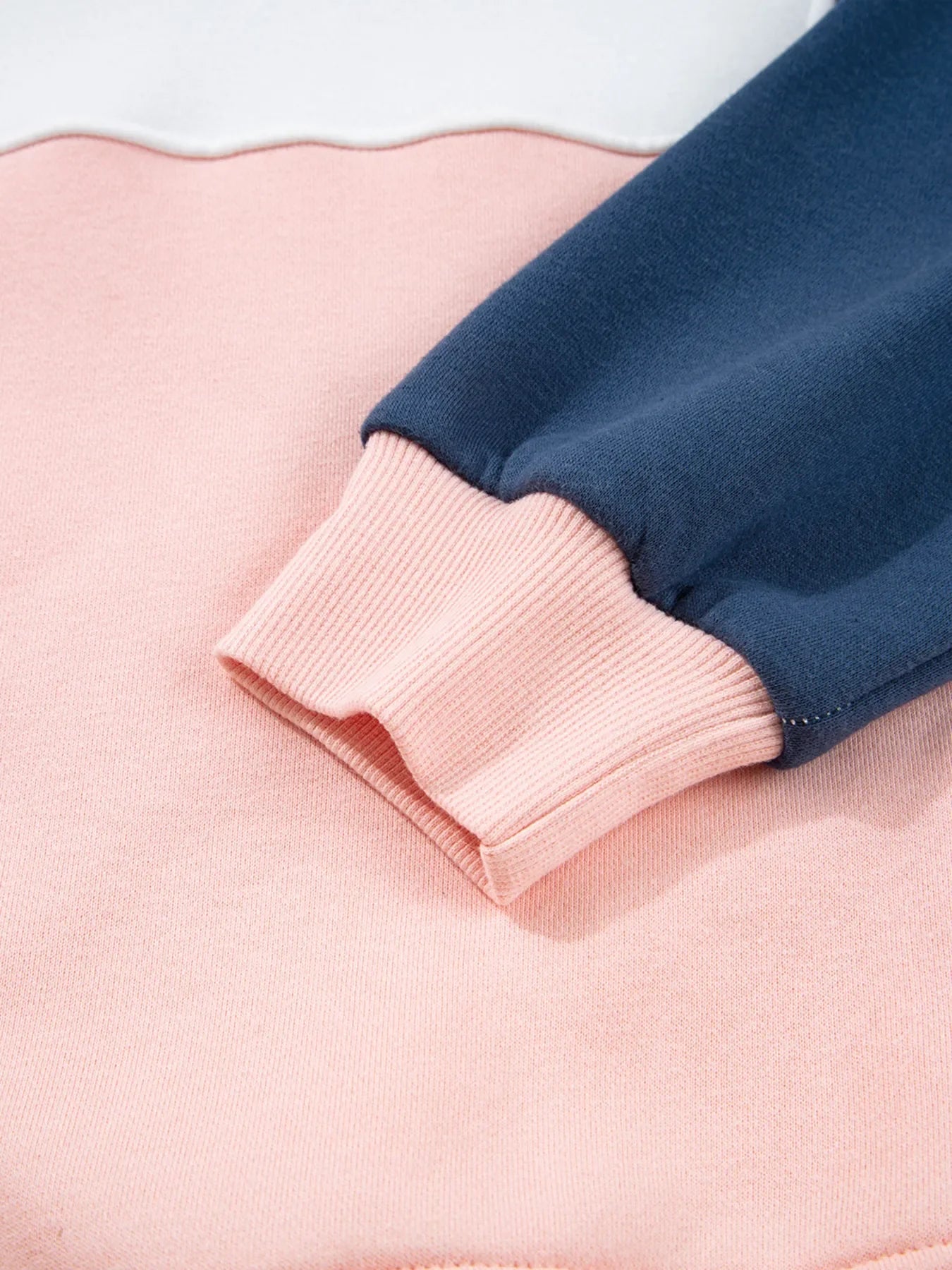 Colorblock Patchwork Half Button Women's  Sweatshirt