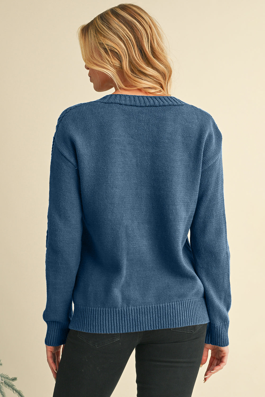 Dark Khaki Hollow Knit Drop Shoulder Cardigan - The Eggy's store