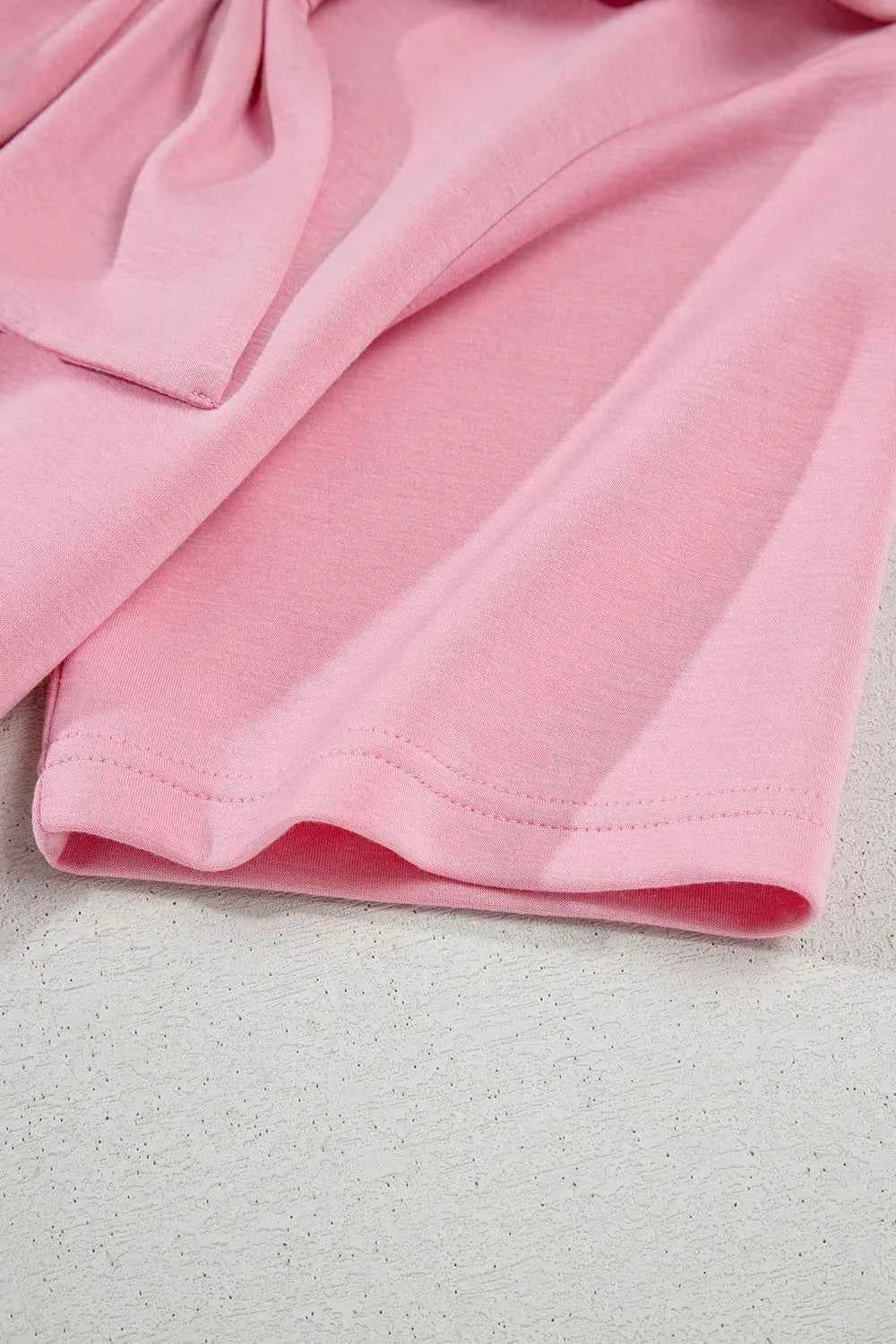 Bow Round Neck Short Sleeve T-Shirt