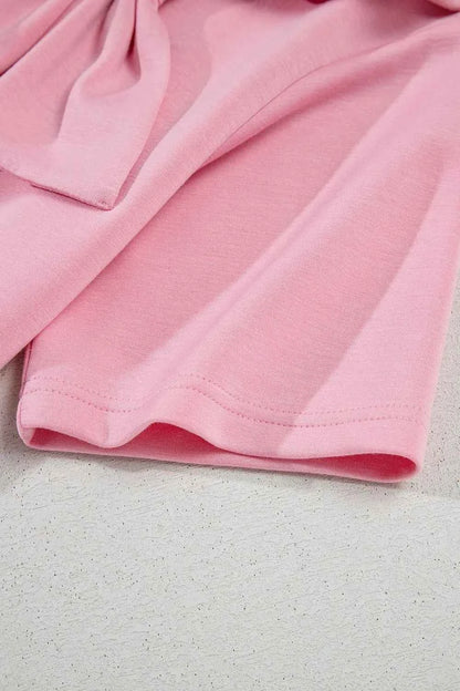 Bow Round Neck Short Sleeve T-Shirt