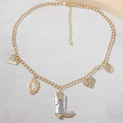 18K Gold-Plated Boots Charm Necklace