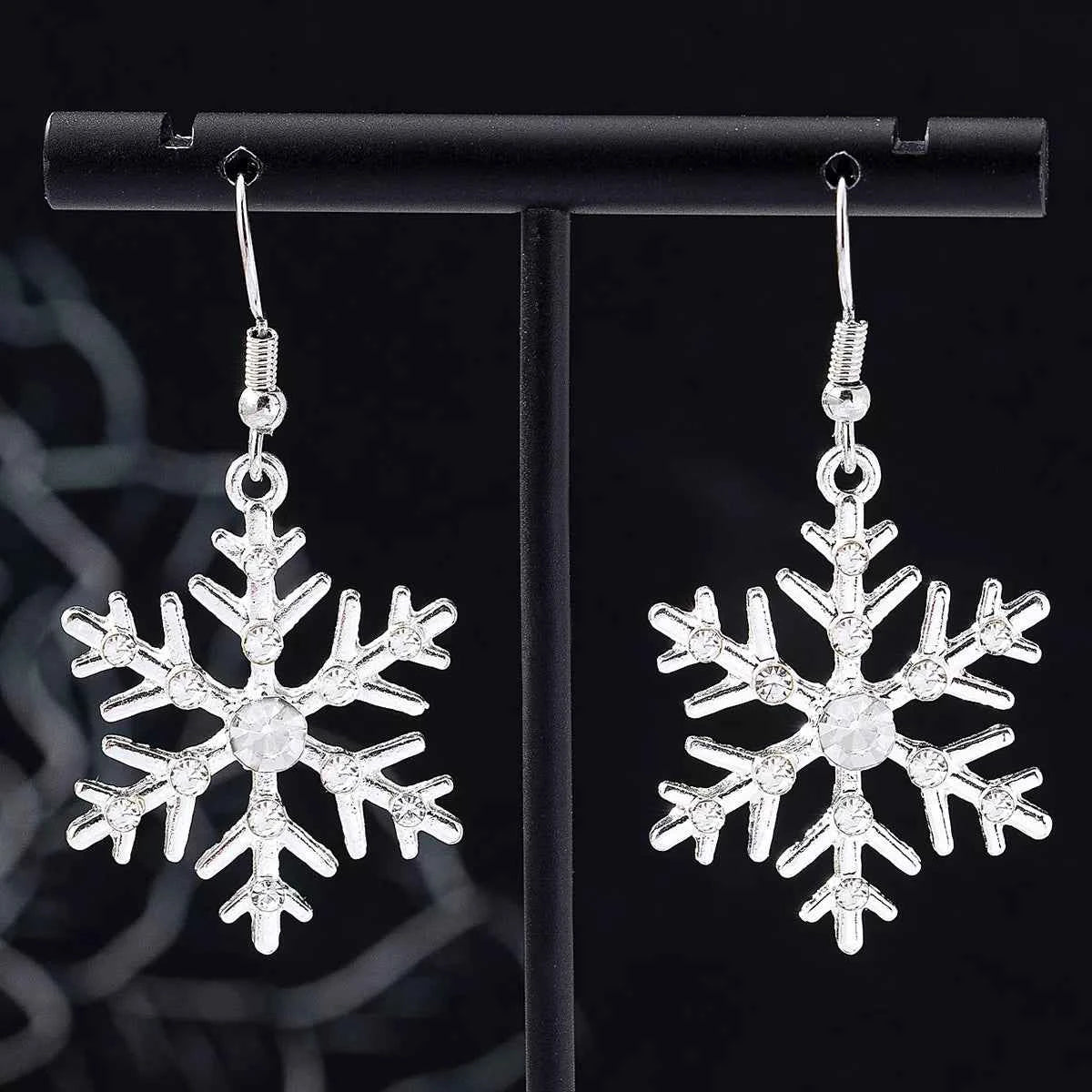Christmas Snowflake Dangle Earrings