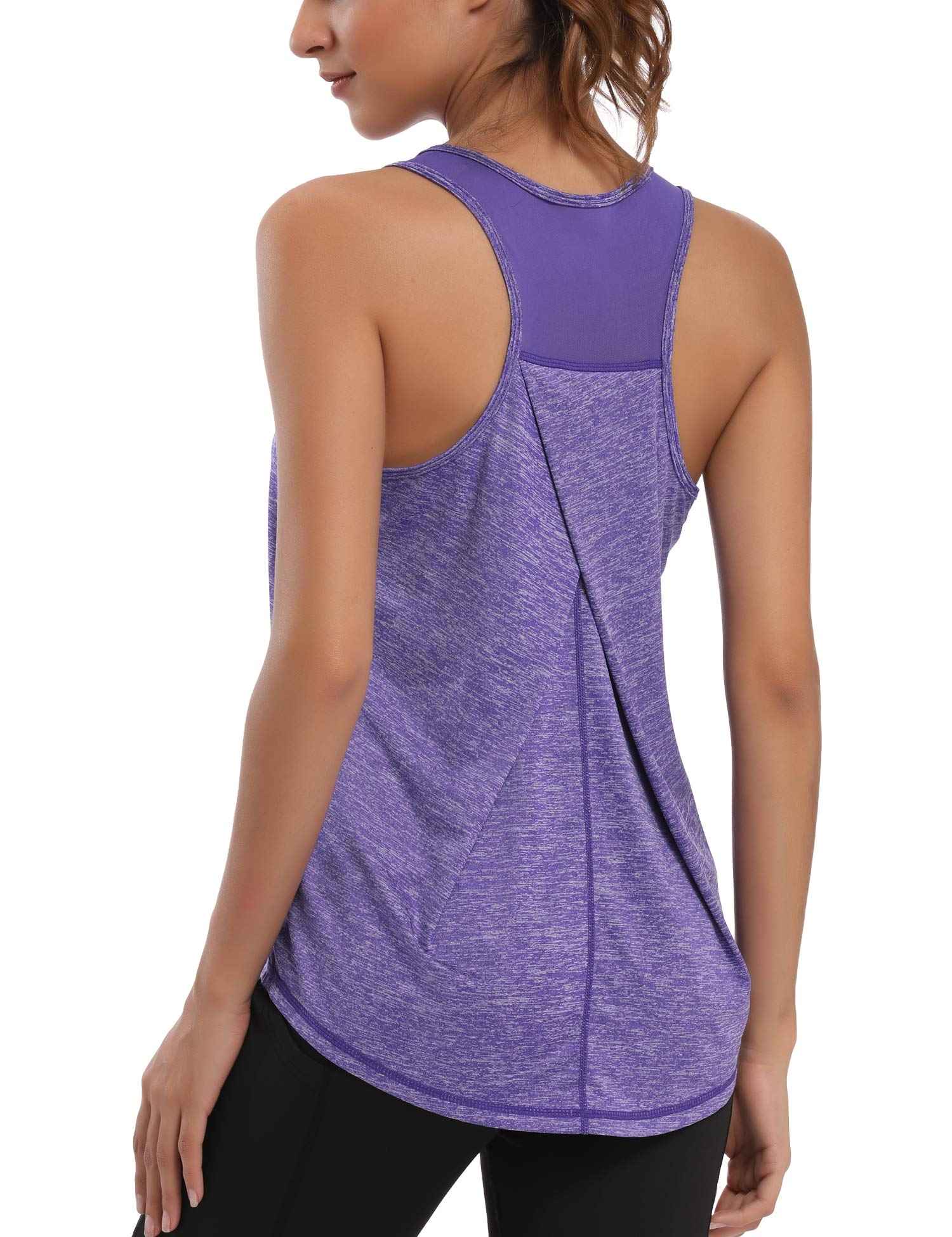 Women's Workout Tank Tops for Women Racerback Tank Tops Mesh Yoga Shirts Athletic Running Tank Tops Sleeveless Gym Clothes Orange