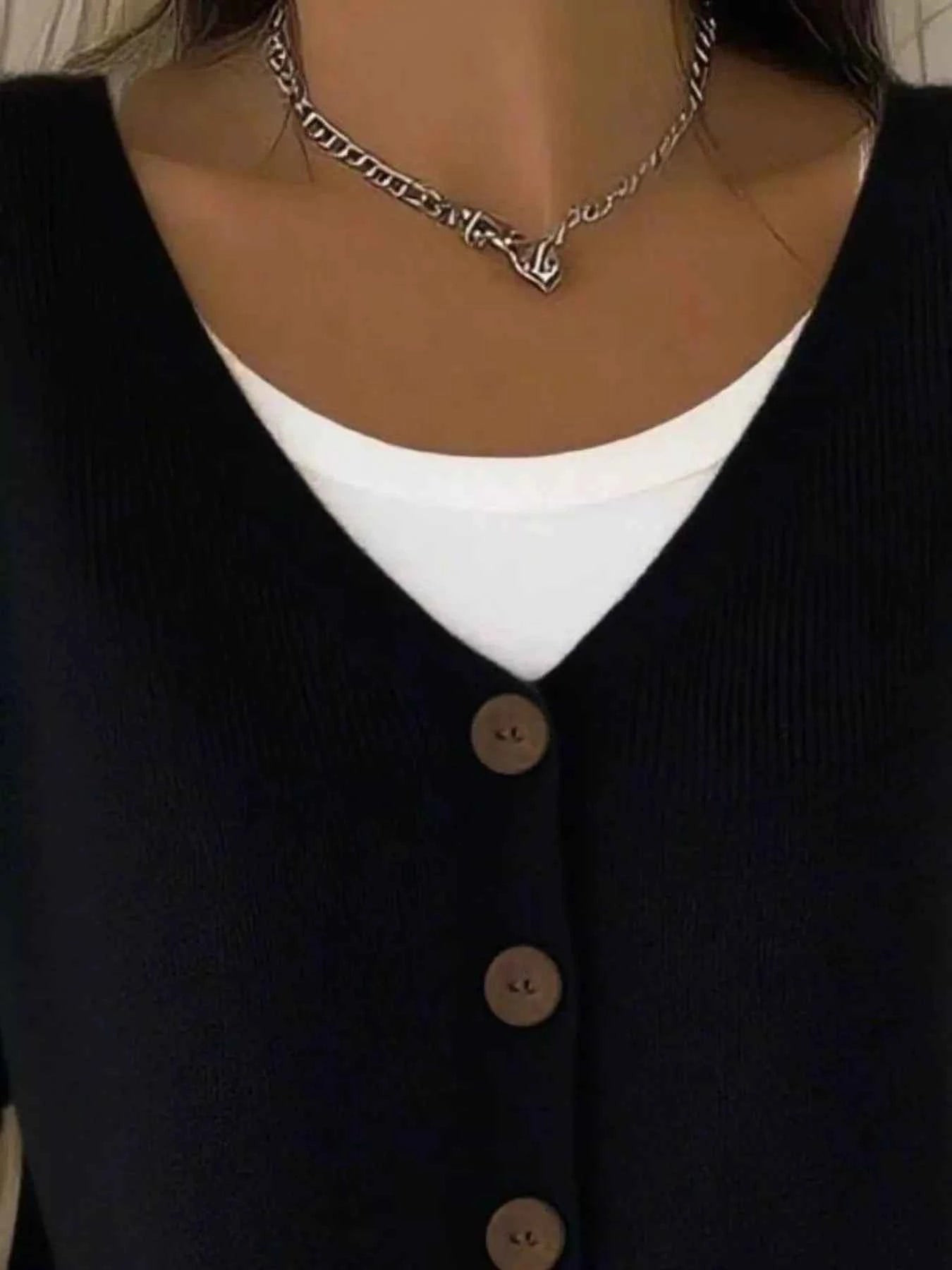 Full Size V-Neck Button-Down Knit Sweater Plus Size