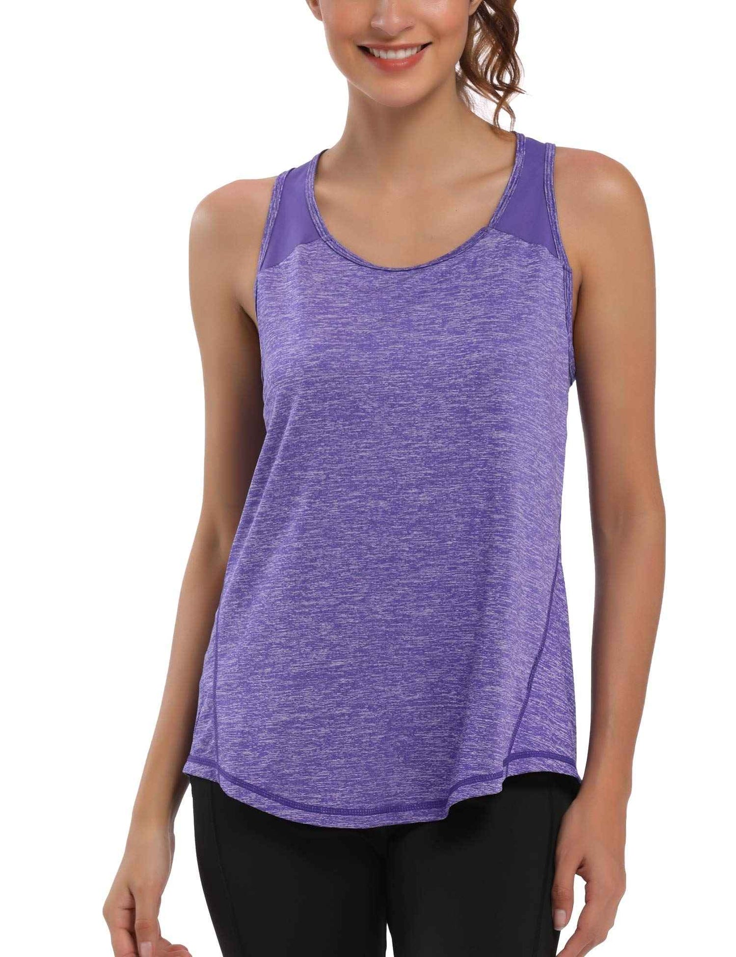 Women's Workout Tank Tops for Women Racerback Tank Tops Mesh Yoga Shirts Athletic Running Tank Tops Sleeveless Gym Clothes Orange